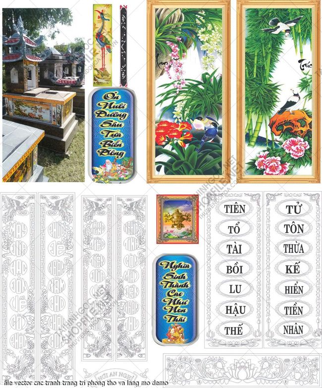 file vector cnc tranh trang tri phong tho va lang mo